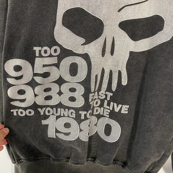 Bounty Hunter Too Young to Die stonewash crewneck gray mens size JPN Medium - Picture 3 of 7